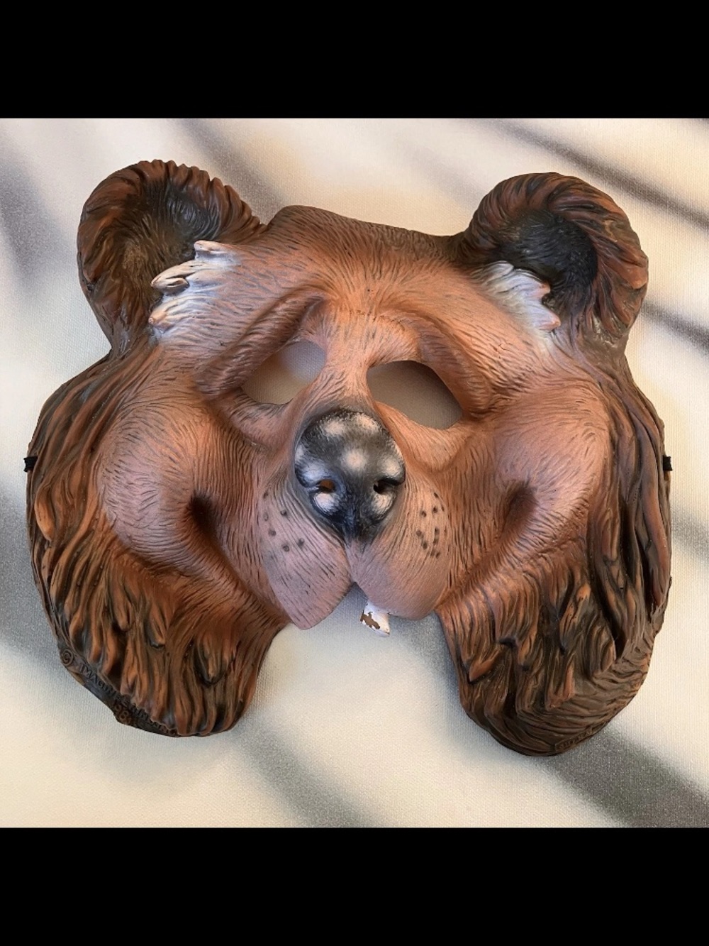 Vintage 1980's Halloween Imagineering Inc Bear Half Mask One Size